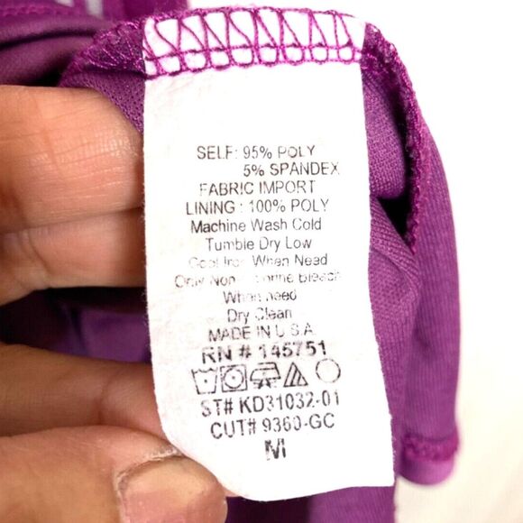 41 Hawthorn Surplice Belted Faux Wrap Dress Purple Geometric Print Size Medium - Picture 8 of 9